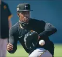 ?? Frank Franklin II/Associated Press ?? Pirates third baseman Ke’Bryan Hayes and his teammates will open the Grapefruit League schedule on Sunday against the Baltimore Orioles. More in Sports, B-1