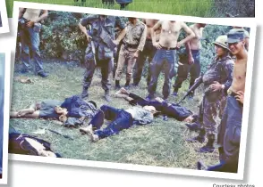  ?? Courtesy photos ?? (Top left) Hemphilll’s Unit Area of Operation (Top right) Hemphill on Patrol. (Above left) Hemphill Resupplies. (Above left and right) Captured Viet Cong. Tom’s unit encircled a suspected Viet Cong hamlet; during inspection they discovered 19 potential...