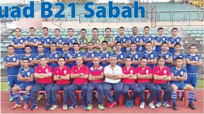  ??  ?? SKUAD Bawah 21 Tahun Sabah 2018.
