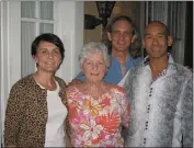  ??  ?? From left to right, Leandra (Madden) Nessel, Mary Munnell, Liam Madden and Win Naing pictured at Munnell’s home in Athens, Georgia.