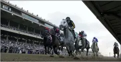  ?? GREGORY BULL — THE ASSOCIATED PRESS ?? Joel Rosario rides Knicks Go, foreground, to victory during the Breeders’ Cup Classic.