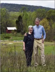  ?? COURTESY OF BERKS NATURE ?? Former Reading Mayor Karen Miller stands with her husband Barry on their Upper Tulpehocke­n Township property in 2018.