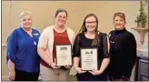  ?? Sean Williams ?? Rockmart’s STAR Teacher Nikki Worrell and STAR Student Sarah Adair were presented awards from PAGE and the Polk County Chamber of Commerce during the annual PSD luncheon on Feb. 13.