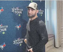  ?? ANDREW VAUGHAN
THE CANADIAN PRESS ?? Kevin Pillar, the Toronto Blue Jays centre fielder, arrives to meet with reporters during a visit to Halifax on Friday.