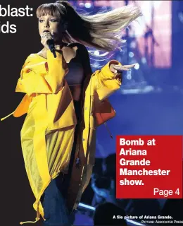  ?? PICTURE: ASSOCIATED PRESS ?? A file picture of Ariana Grande.