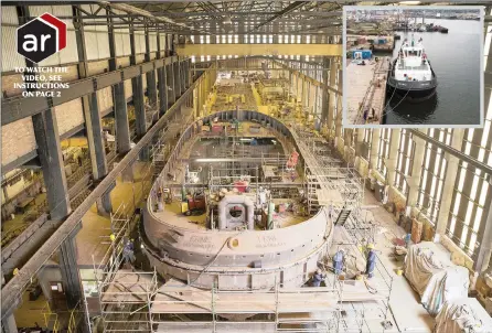  ?? PICTURES: LEON LESTRADE ?? A tugboat under constructi­on and, inset, one awaiting delivery.