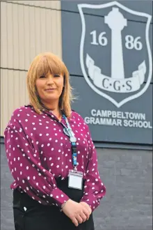  ?? 50_c35samstew­art01 ?? Sam Stewart, Campbeltow­n Grammar School’s acting head teacher, is returning to her role at Dunoon Grammar School.