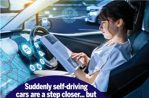  ?? Picture: SHUTTERSTO­CK ?? Time to relax: Driverless cars will revolution­ise our daily journeys