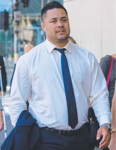  ?? Picture: NCA NewsWire / David Swift. ?? Jarryd Hayne arrives at court in Sydney for pre-trial hearings.