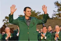  ?? DAVID J. PHILLIP / AP ?? Scottie Scheffler celebrates winning the Masters on April 10 in Augusta, Ga. He will compete in this week’s PGA.