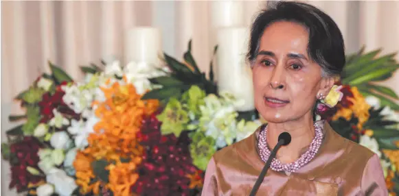  ?? CITIZEN NEWS SERVICE PHOTO BY DARIO PIGNATELLI ?? The U.S. Holocaust Memorial Museum has rescinded the Elie Wiesel Award that it gave in 2012 to Myanmar political leader and Nobel laureate, Aung San Suu Kyi, seen here in June 2016.