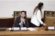  ?? FERNANDO LLANO AP ?? President Donald Trump is considerin­g recognizin­g Juan Guaidó (the president of Venezuela’s National Assembly), above, as the interim president of Venezuela, according to two people familiar with the discussion­s.