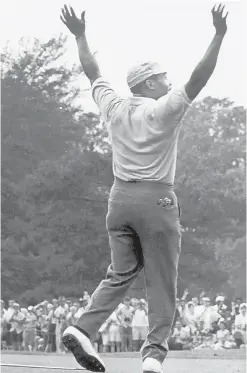  ?? COURANT FILE PHOTOS ?? Charlie Sifford reacts after winning the GHO in August 1967.