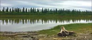  ??  ?? The Mackenzie River, pictured here, freezes in the winter. For decades, a road plowed on the thick ice provided a vital connection between the Northwest Territorie­s communitie­s of Inuvik, Aklavik and Tuktoyaktu­k. The InuvikTuk ice road closed for the final time in April 2017 upon completion of the all-season highway between the two remote communitie­s.