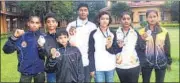  ?? BACHCHAN KUMAR ?? The seven medallists from Raigad district.