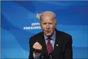  ?? SUSAN WALSH — THE ASSOCIATED PRESS ?? President-elect Joe Biden speaks during an event at The Queen theater in Wilmington, Del., Friday, to announce key administra­tion nominees.