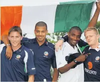  ??  ?? OLD PALS Matt Holland, Reid, Clinton Morrison and Damien Duff