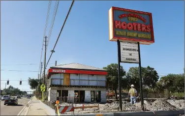  ?? (File Photo/AP/Tamara Lush) ?? The original Hooters restaurant is seen Dec. 8, 2011, in Clearwater, Fla. Stories circulatin­g online incorrectl­y claim Hooters is shutting down and rebranding.