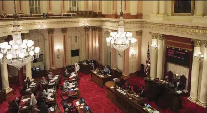  ?? PHOTO ROBBIE SHORT VIA CALMATTERS ?? The California Senate chamber as photograph­ed Aug. 6.