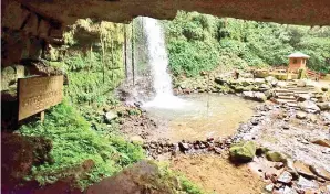  ??  ?? SUASANA redup di kawasan air terjun mengikat hati pengunjung untuk kembali lagi.