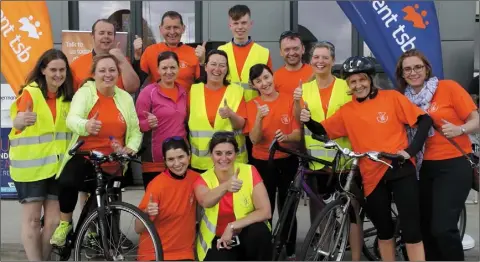  ??  ?? Permanent TSB staff from Gorey and Wexford who completed a 50km cycle fundraiser for the MRI Now campaign.