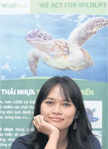  ??  ?? Trang Nguyen, founder of the Vietnamese conservati­on group WildAct, was named by the BBC in 2019 as one of the world’s most inspiring and influentia­l women.