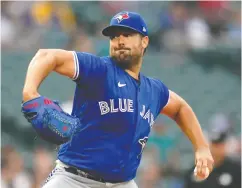  ?? ELAINE THOMPSON / THE ASSOCIATED PRESS ?? Blue Jays starting pitcher Robbie Ray is having a Cy Young season but the team is likely to miss the playoffs.