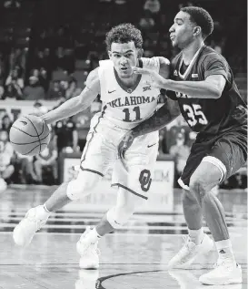  ?? [PHOTO BY NATE BILLINGS, THE OKLAHOMAN] ?? Oklahoma’s Trae Young is the nation’s leading scorer and No. 3 in assists. Although the Sooners are averaging more than 94 points per game, Young and his teammates say OU’s offense has plenty of room to grow.