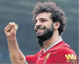  ?? DPA ?? Grito repetido. Salah festeja su gol. Lo espera Roma, su ex club.