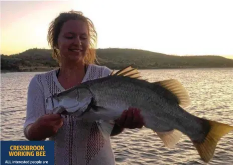  ?? Photo: CONTRIBUTE­D ?? COOL CATCH: Sarah Bradford with a solid Lake Awoonga barramundi.