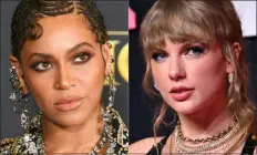  ?? ROBYN BECK AND ANGELA WEISS / AFP VIA GETTY IMAGES ?? Beyonce, left, and Taylor Swift each have albums out this spring, the former’s “Cowboy Carter” released March 29 and the latter’s “The Tortured Poets Department” released April 19.