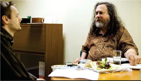  ??  ?? Richard Stallman, the creator of the GNU free software movement, being interviewe­d by LinuxForma­t in 2011.