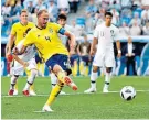  ??  ?? Spot on: Andreas Granqvist scores