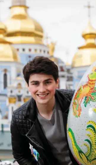  ?? Photo: Andres Poveda ?? Irish Eurovision hopeful Brendan Murray is pictured out and about in Kiev ahead of the second Eurovision semi-final tomorrow night.