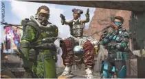  ??  ?? WITH “Apex Legends,” EA is hoping to reproduce the success of “Fortnite,” a sort of hybrid of “The Hunger Games” and “Minecraft” that drops 100 people onto an island to fight each other for survival.