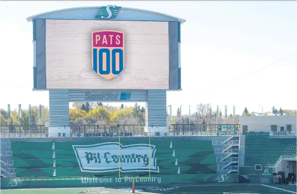  ?? MICHAEL BELL ?? Mosaic Stadium will be home to the Regina Pats’ Centennial Salute Homecoming Weekend next February, featuring an outdoor WHL game and an NHL alumni game.