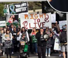  ??  ?? A march on Parliament in May calling for the Government to fund additional cancer drugs.