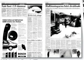  ??  ?? Ur Hallandspo­sten den 18 november 1995.