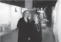  ??  ?? Elisabeth Monast Moreau, left, chief curator of the exhibition, with Francine Lelièvre, executive director of the Pointe-à-Callière.