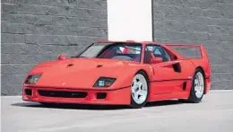  ?? MECUM AUCTIONS/COURTESY ?? Mecum Kissimmee 2022 featured lots: A 1992 Ferrari F40 that was number 19 or 22 produced in the final year of F40 production.