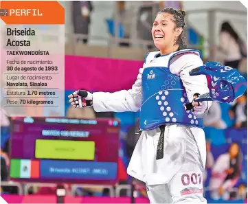  ??  ?? Llanto de emoción de Briseida, con quien comienza una era del TKD femenil mexicano.