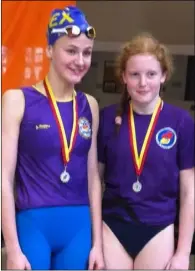  ??  ?? Silver medal winners Priya Daly O’Toole and Ava Ryan from Courtown.