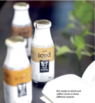  ?? ?? Bo’s ready-to-drink iced coffee comes in three different variants