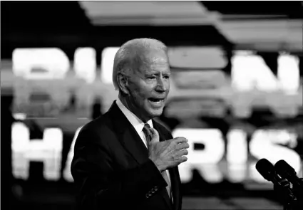  ?? AP Photo/Carolyn Kaster ?? Democratic presidenti­al candidate former Vice President Joe Biden, speaks in Wilmington, Del., on Wednesday about school reopenings.