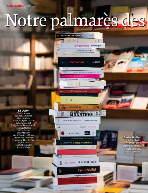  ??  ?? Question d’équilibre. De la Russie hantée d’Andreï Biely à l’Amérique hystérique de Bret Easton Ellis, notre liste de lectures.