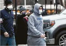  ?? Sholten Singer / Associated Press ?? West Virginia Delegate Derrick Evans leaves the federal courthouse in Huntington after being arraigned.