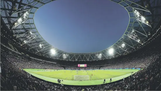  ?? Picture: Getty Images ?? MONEY TALKS. Converting the London Stadium for 2019 Cricket World Cup would have been too costly, organisers said.