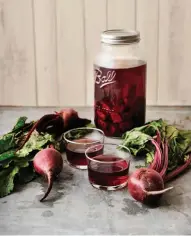  ?? COURTESY NADER KHOURI ?? The vivid red hues of beet kvass, a fermented Baltic drink, were featured in “Kombucha, Kefir and Beyond,” a fermented drinks cookbook published by Quarto Books and photograph­ed by Nader Khouri.