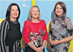  ??  ?? From left: Jayne Taggart, CEO of Causeway Enterprise Agency, Roseann Kelly and host Sarah Travers at the Female Entreprene­urs Conference