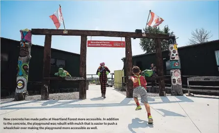  ?? JULIE JOCSAK TORSTAR ?? New concrete has made paths at Heartland Forest more accessible. In addition to the concrete, the playground was rebuilt with mulch that is easier to push a wheelchair over making the playground more accessible as well.